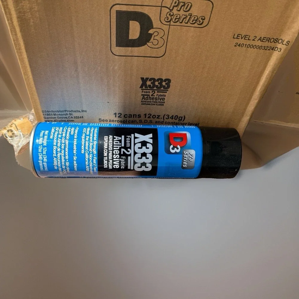D3 Pro Series X333 Foam & Fabric Spray Adhesive or Glue Can 12 oz (24 Cans)